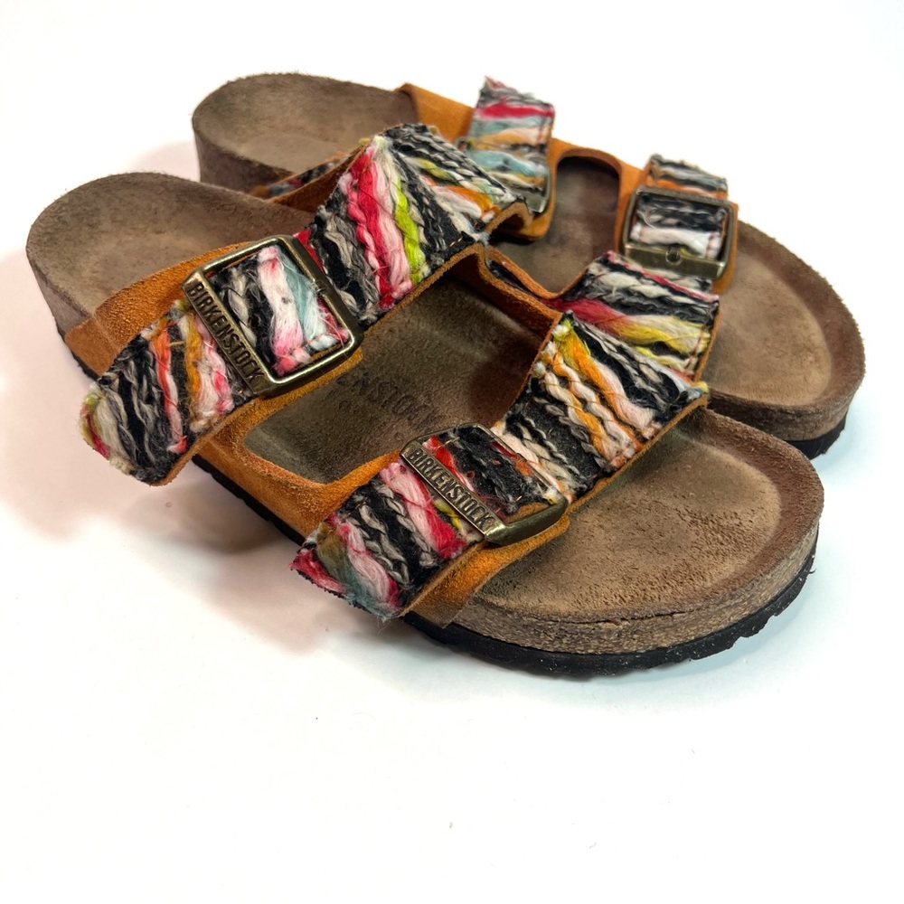 RARE Birkenstock Multicolored Yarn Arizona Sandals Size EU 37 - Picture 2 of 16